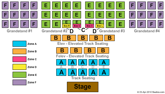 NY State Fair End Stage Zone Seating Chart